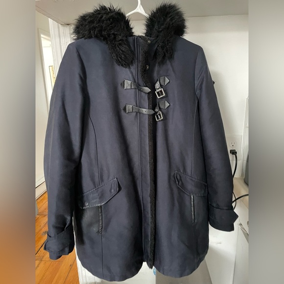 SOLD Zara Navy Winter Coat - Picture 1 of 6